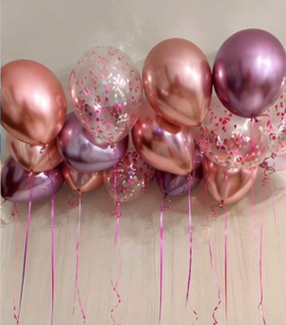 Шары под потолок «Розовый хром»